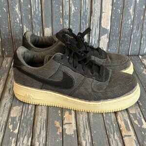 Nike 3x1 x Air Force 1 Premium Low Black Denim Sneakers 905345-006 Boys 6